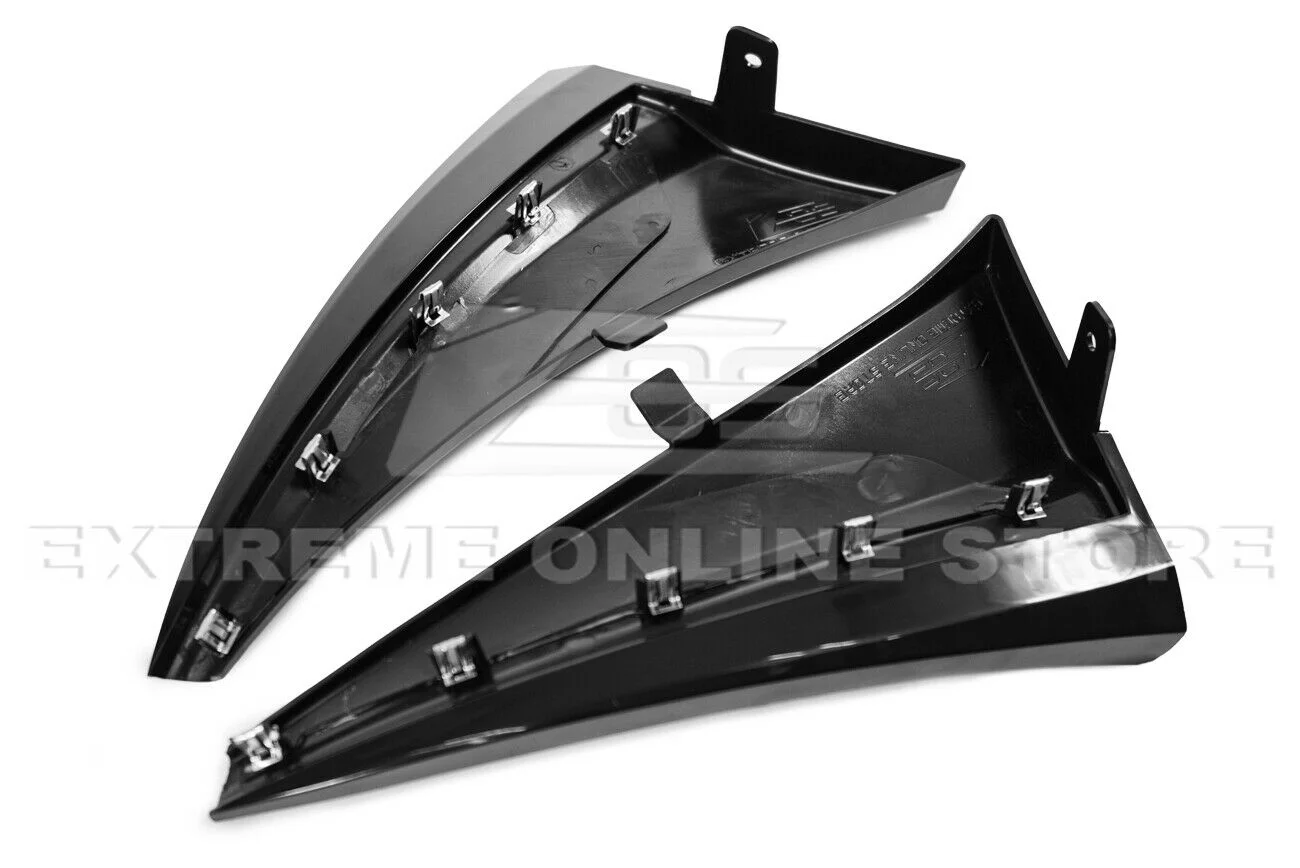 Replacement For 2014-2019 Chevrolet Corvette C7 ALL Models | GM Factory XL Extended Style PRIMER BLACK Front Side Splash Guards Mud Flap Pair