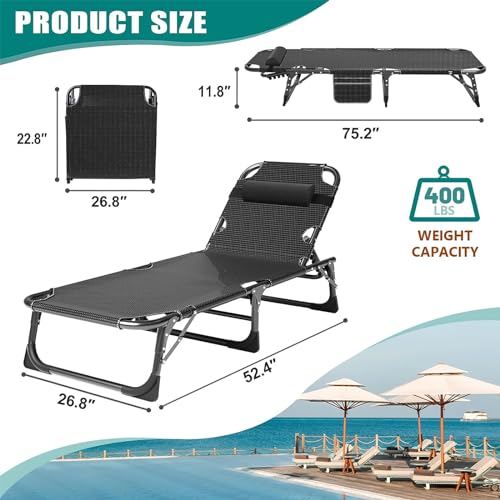 DoCred Folding Camping Cot with Mattress, 2 Pack Heavy Duty Folding Cot for Adults, Portable Sleeping Cot Bed Adults Outdoor Bed with Carry Bag