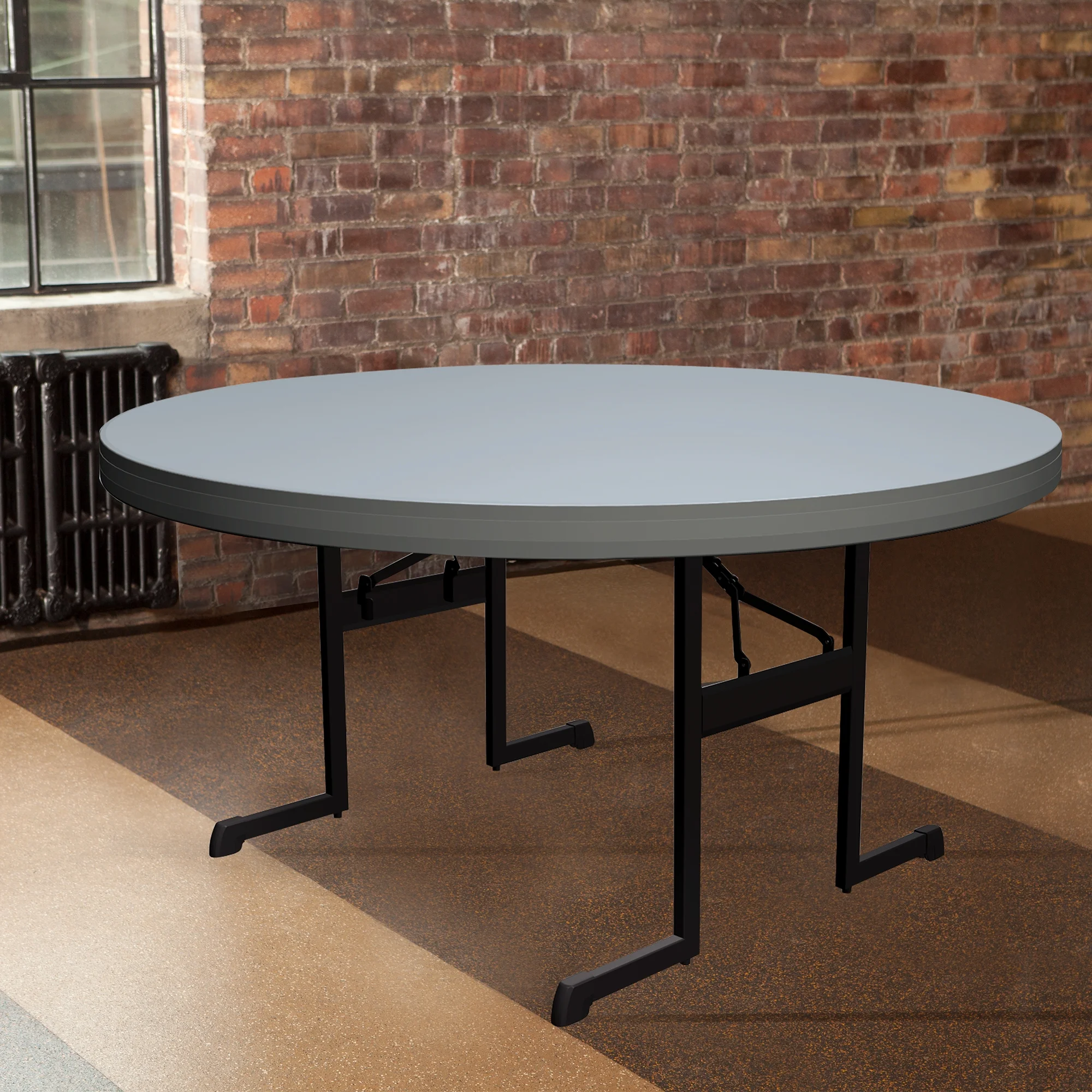 Lifetime 60 inch Round Table, Indoor/Outdoor Professional Grade, Putty (80125)