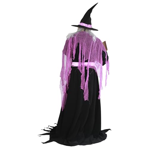 COLLECTIVE HOME - 6-Ft. Witch, Halloween Decorations, Halloween Outdoor Animatronics, Motion-Activated Life Size Talking Scare Prop