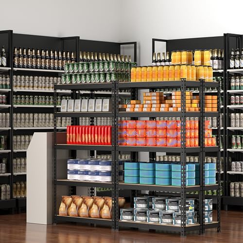 WORKPRO 5-Tier Metal Shelving Unit, 48”W x 24”D x 72”H, Heavy Duty Adjustable Storage Rack, 4000 lbs Load Capacity (Total), for Garage, Basement