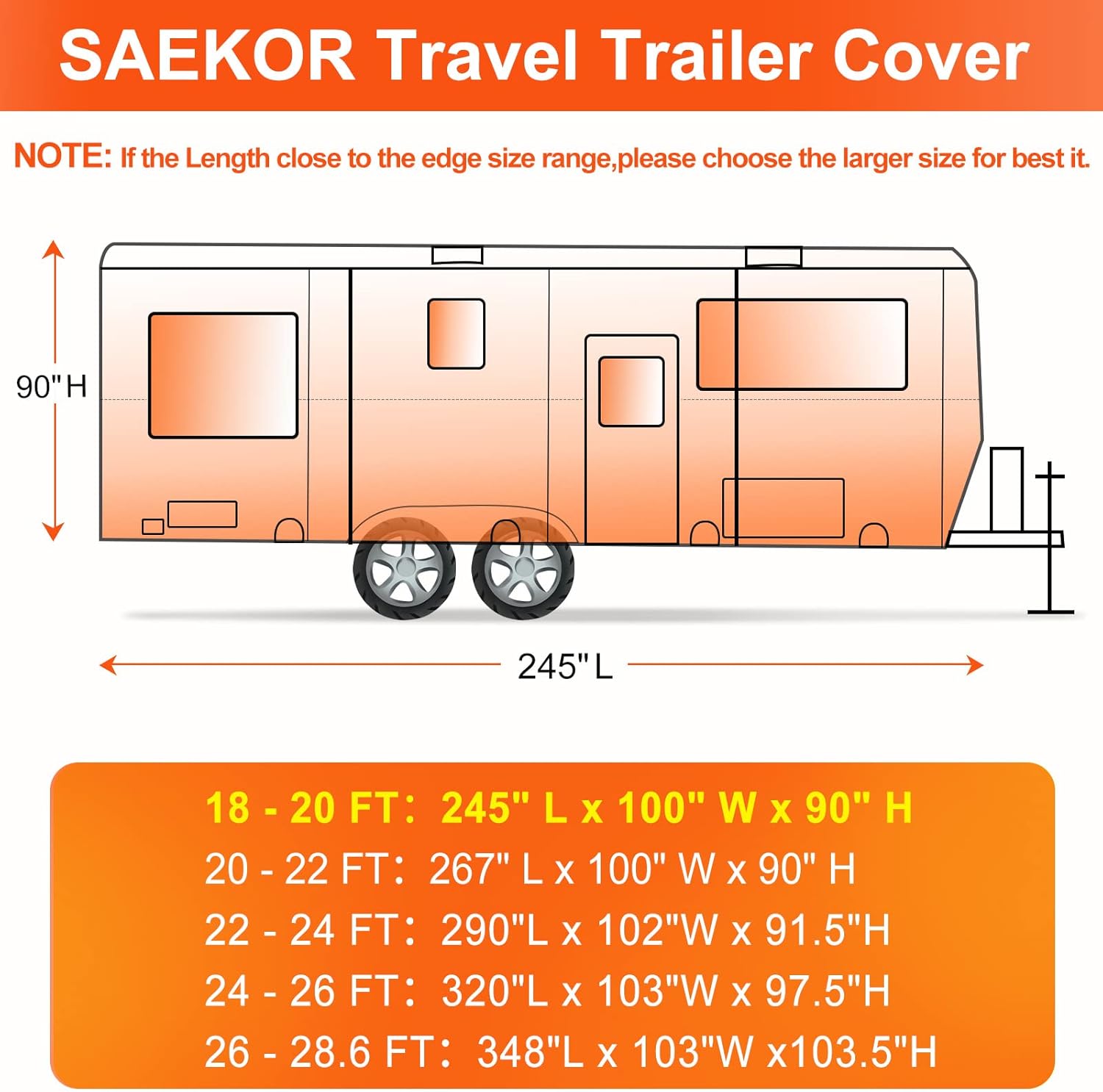 7 Layers Top Travel Trailer RV Cover for 20.1' - 22' RV Cover