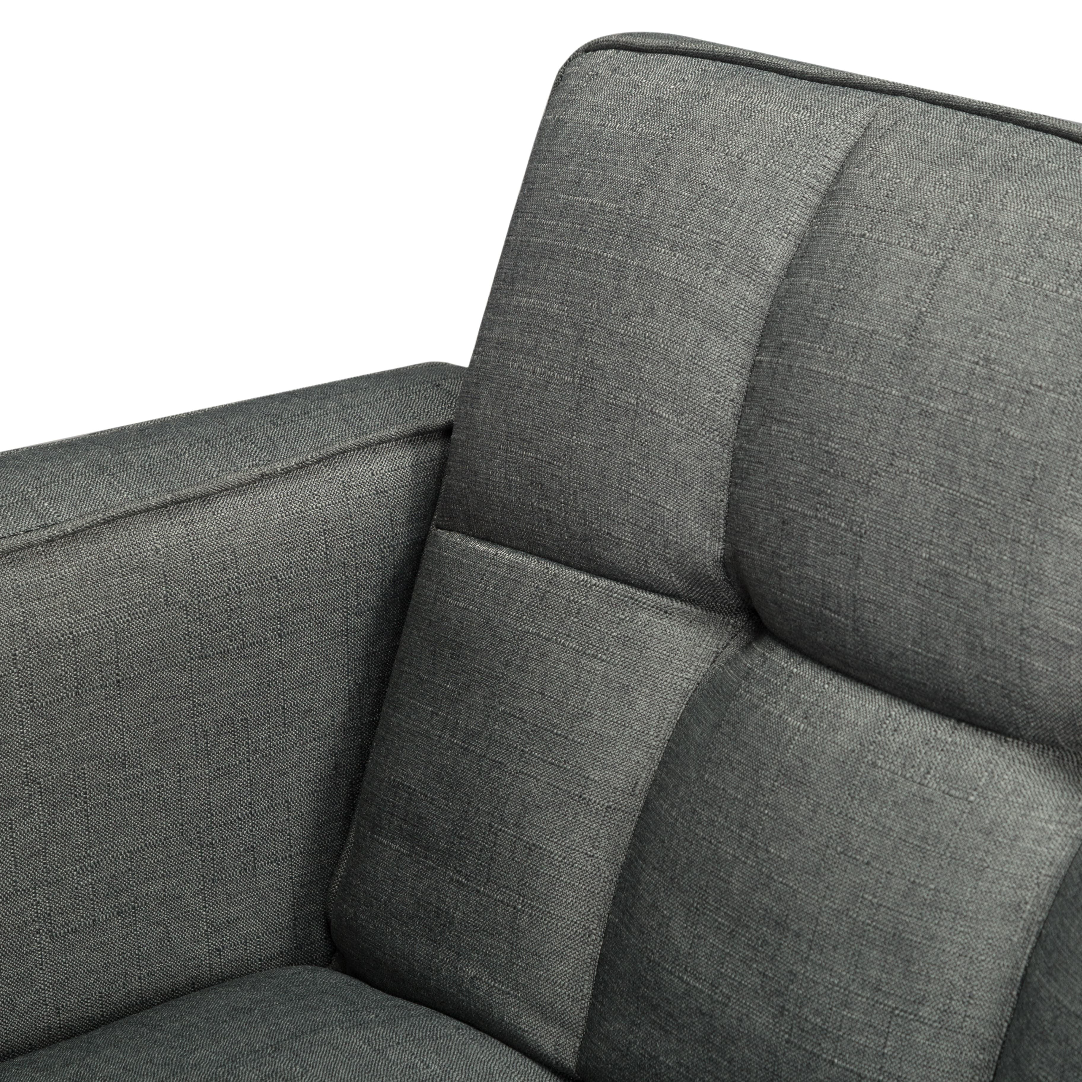 BSHTI Futon Sofa bed, Featuring a split back, square arms, and tapered wood legs