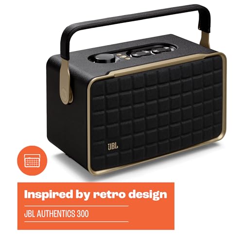 JBL Authentics 200 - Retro Style Smart Home Speaker with Built in Wi-Fi, Bluetooth and Voice Assistants, Alexa and Google Assistant