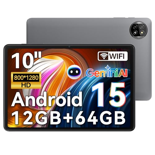 Blackview Tablet 10 inch Android 15,2025 AI Tablet, 4GB RAM 64GB ROM 1TB Expandable, Quad-Core, Widevine L1, 1280x800 IPS Touchscreen, 5G WiFi