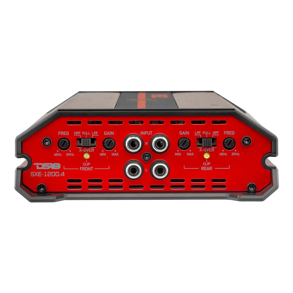 DS18 SXE-1200.4/RD 1200W Peak 4-Channel Class-A/B Full-Range Car Audio Amplifier