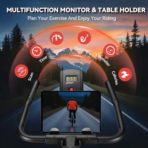 Exercise Bike, WENOKER Stationary Bike for Home, Indoor Bike with Whisper Quiet, Heavy Flywheel and Upgraded Digital Display