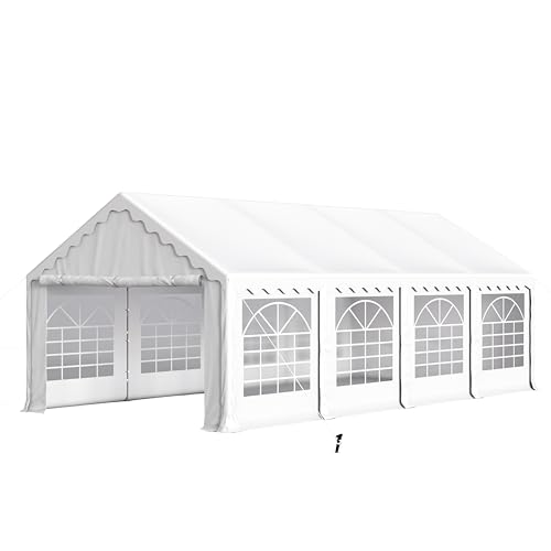 PHI VILLA 20'x16' Outdoor Heavy Duty Party Tent Large Commercial Canopy Wedding Event Shelter with Removable Sidewalls & 3 Storage Bags for Patio