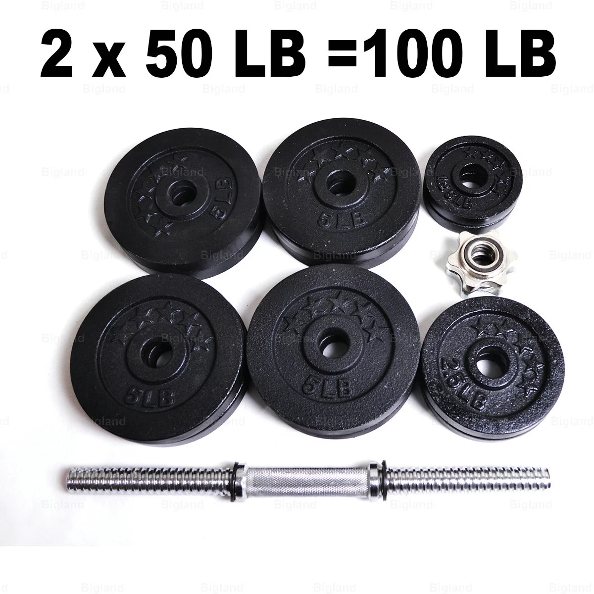 Full Iron 2 x 50lb adjustable Dumbbells Set Full Metal Total 105lb Weights Sets Iron 1 Pair