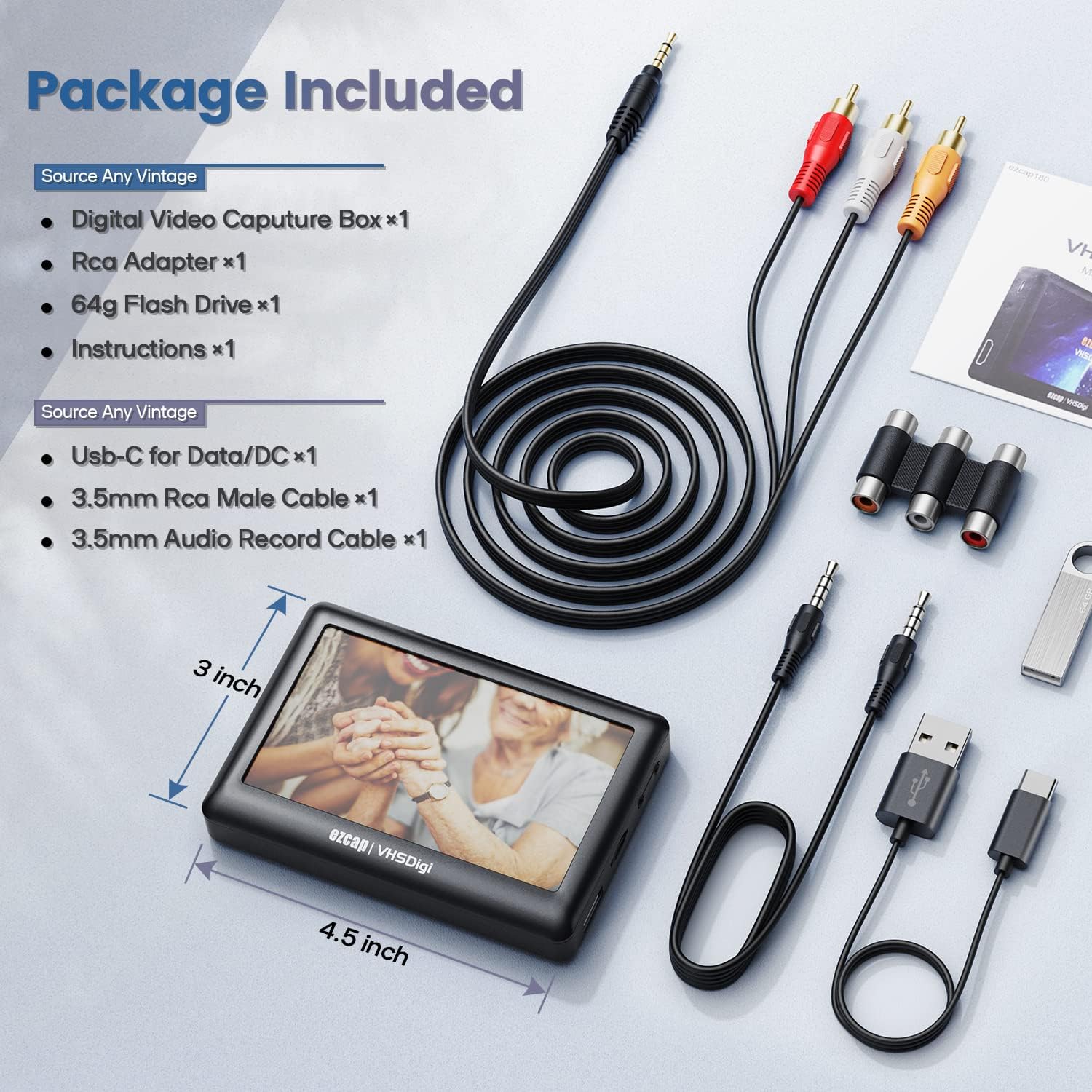 Convert Vhs to Digital Mp4 - Vinyl Cassette CD Player to Mp3 Converter