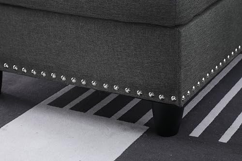 Devion Furniture Regis 4-in-1 Convertible L Shaped Couch with Pull Out Bed and Storage, Sectional Sleeper Sofa with Reversible Chaise for Living Room