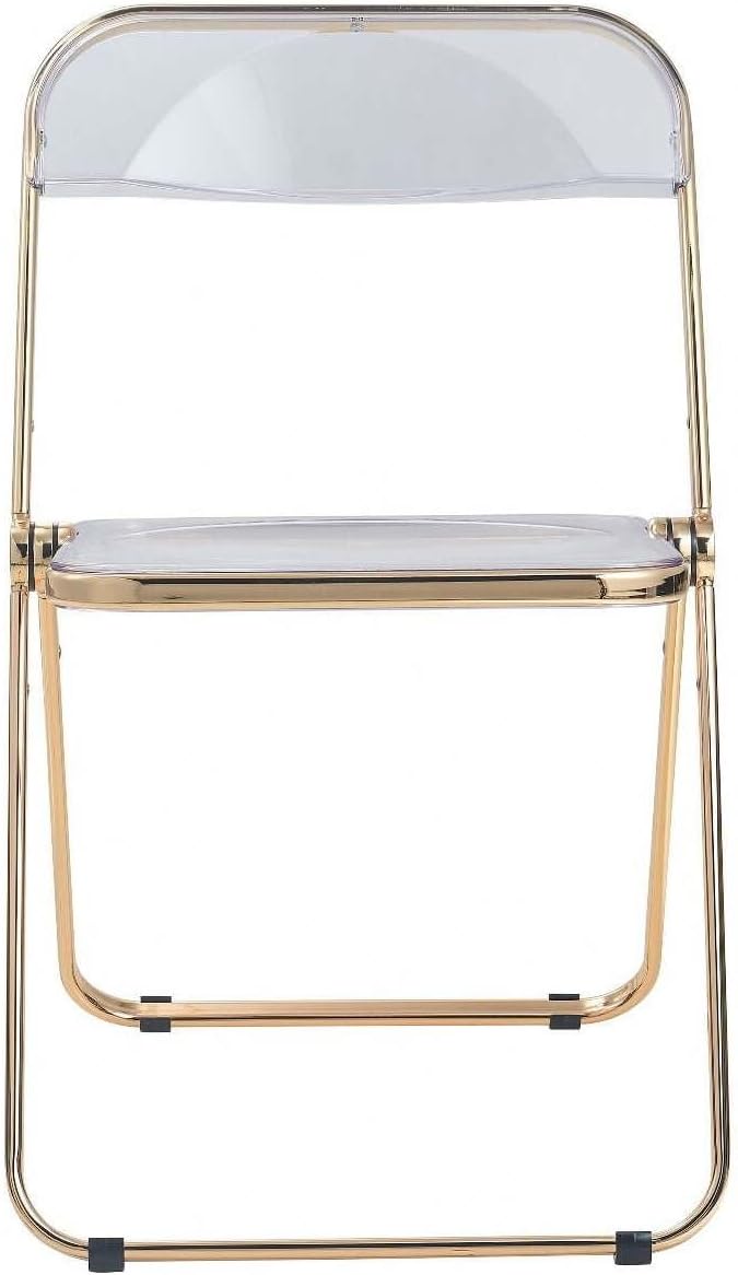Timeless Trends, Folding Chair with Gold Metal Frame, Foldable for Convenient Storage., Space-Saving, Set of 4