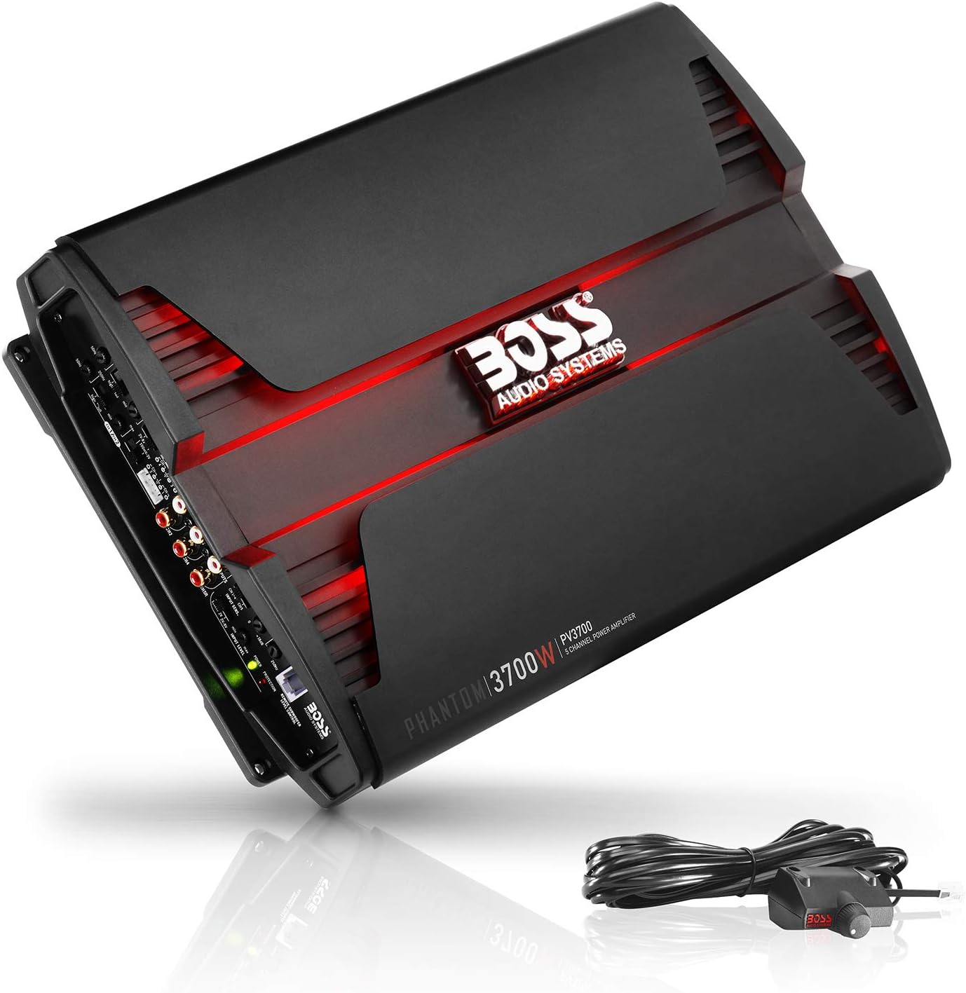 BOSS Audio Systems PV3700 5 Channel Car Amplifier – Phantom Series, 3700 Watts, Full Range, Class A-B, 2-4 Ohm Stable, Mosfet Power Supply