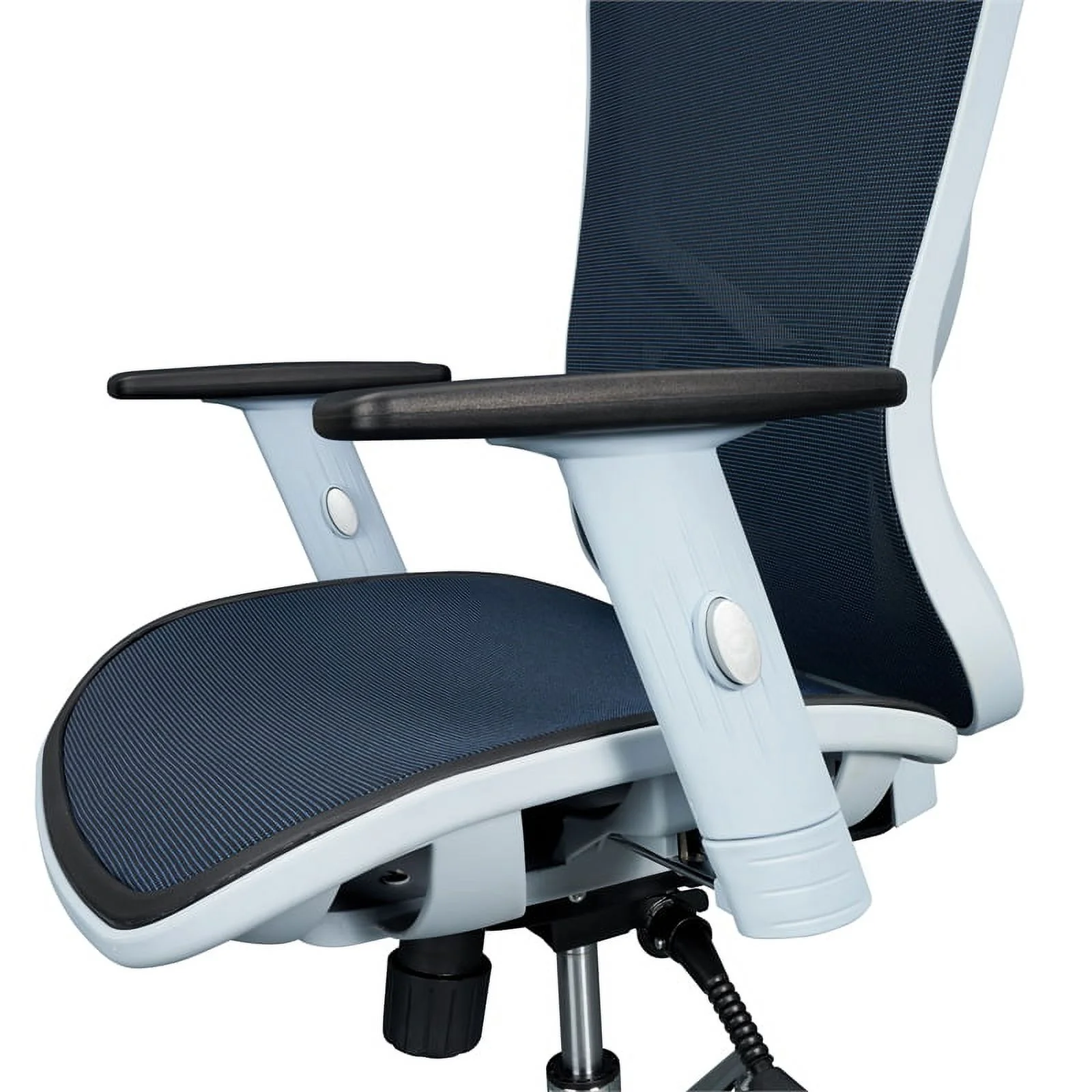 Scranton & Co High-Back Executive Fabric Mesh Office Chair with Arms in Blue