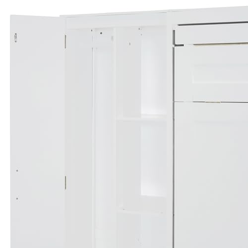 Queen Size Murphy Bed Wall Bed with Desk and Closet,Drawers and Shelves,for Small Spaces Studio Study Office Guest Room Use (Gray#Desk, Queen)
