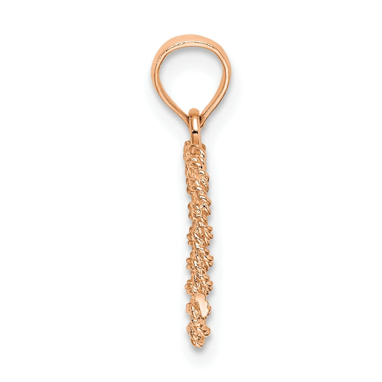 Carat in Karats 14K Rose Gold 3D Polished Rope Heart Pendant (16.4 mm x 13 mm) With 10K Yellow Gold Lightweight Rope Chain 16"