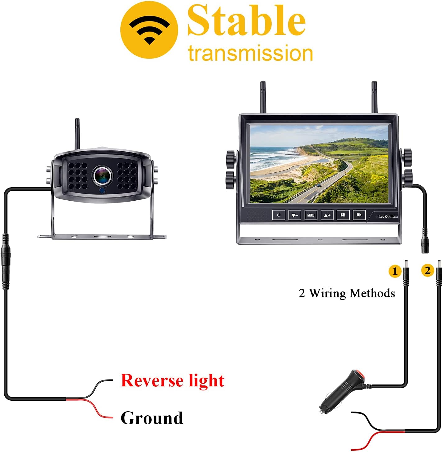 RV Backup Camera Wireless Waterproof 7''