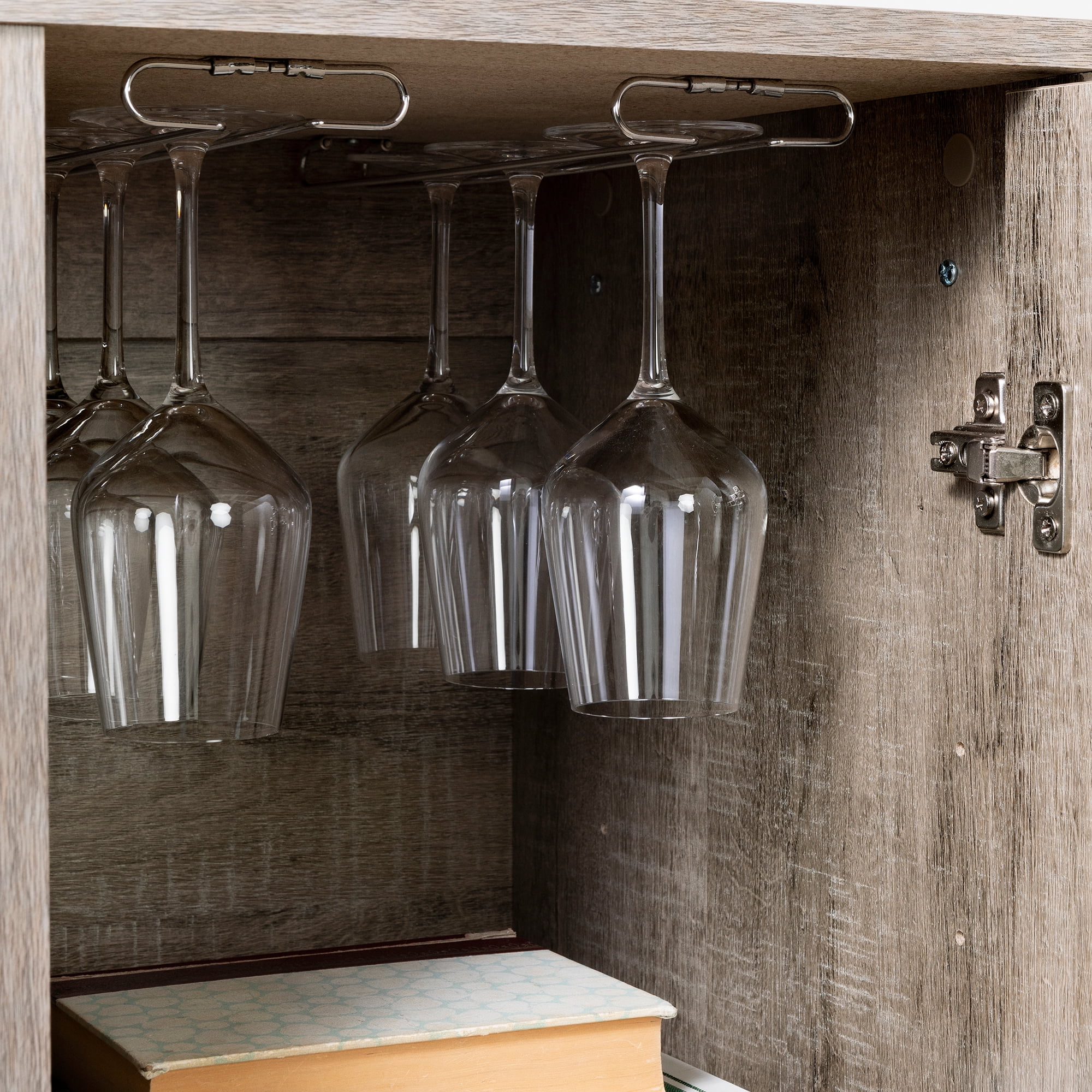 South Shore Vietti Bar Cabinet with Storage, Weathered Oak