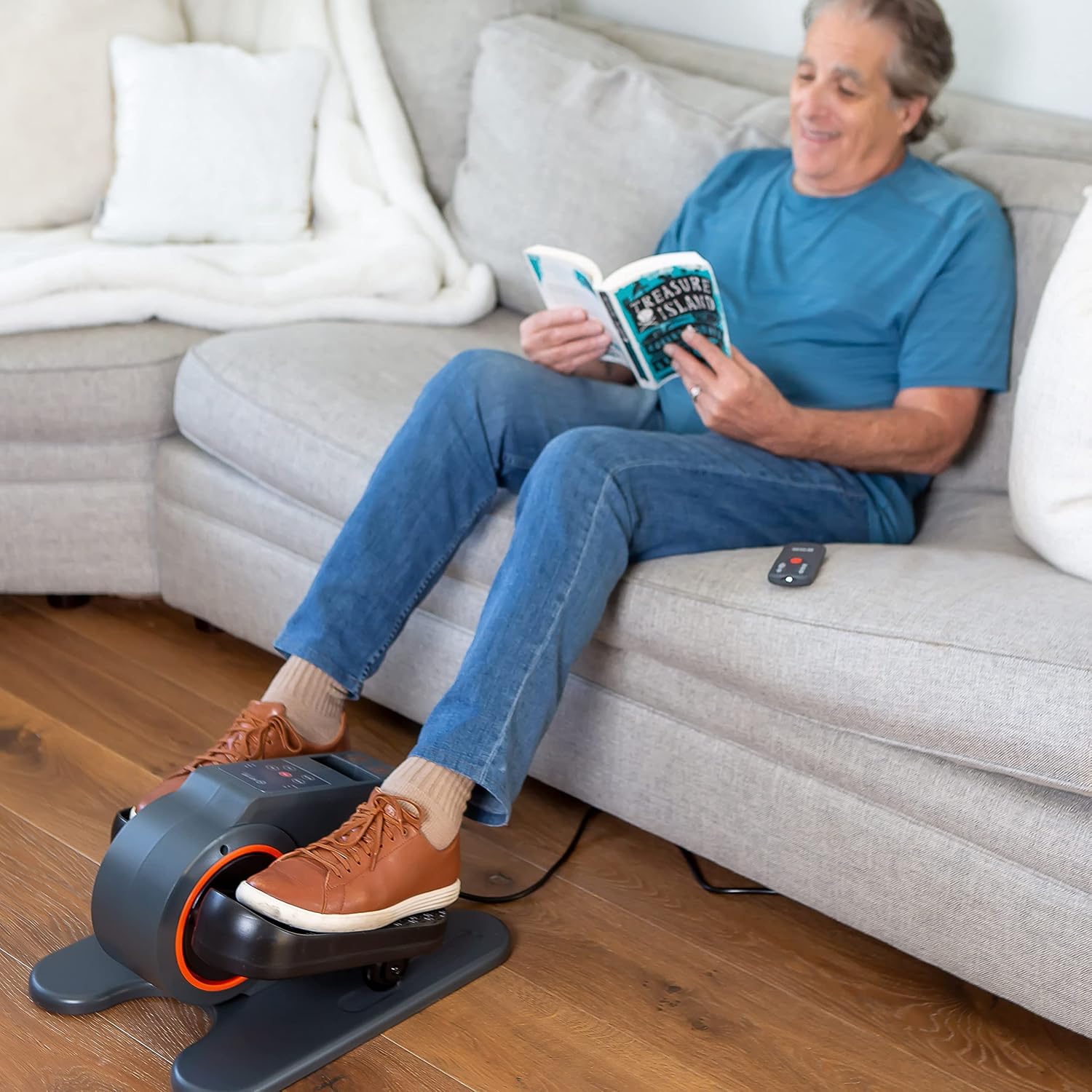 SITFIT, Sit Down and Cycle! Powered Foot Pedal Exerciser for Seniors, Under Desk Elliptical Exercise Bike