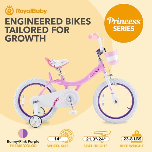 Royalbaby Princess Girls Kids Bike 12 14 16 18 20 Inch Children Bicycle with Basket for Age 3-12 Years