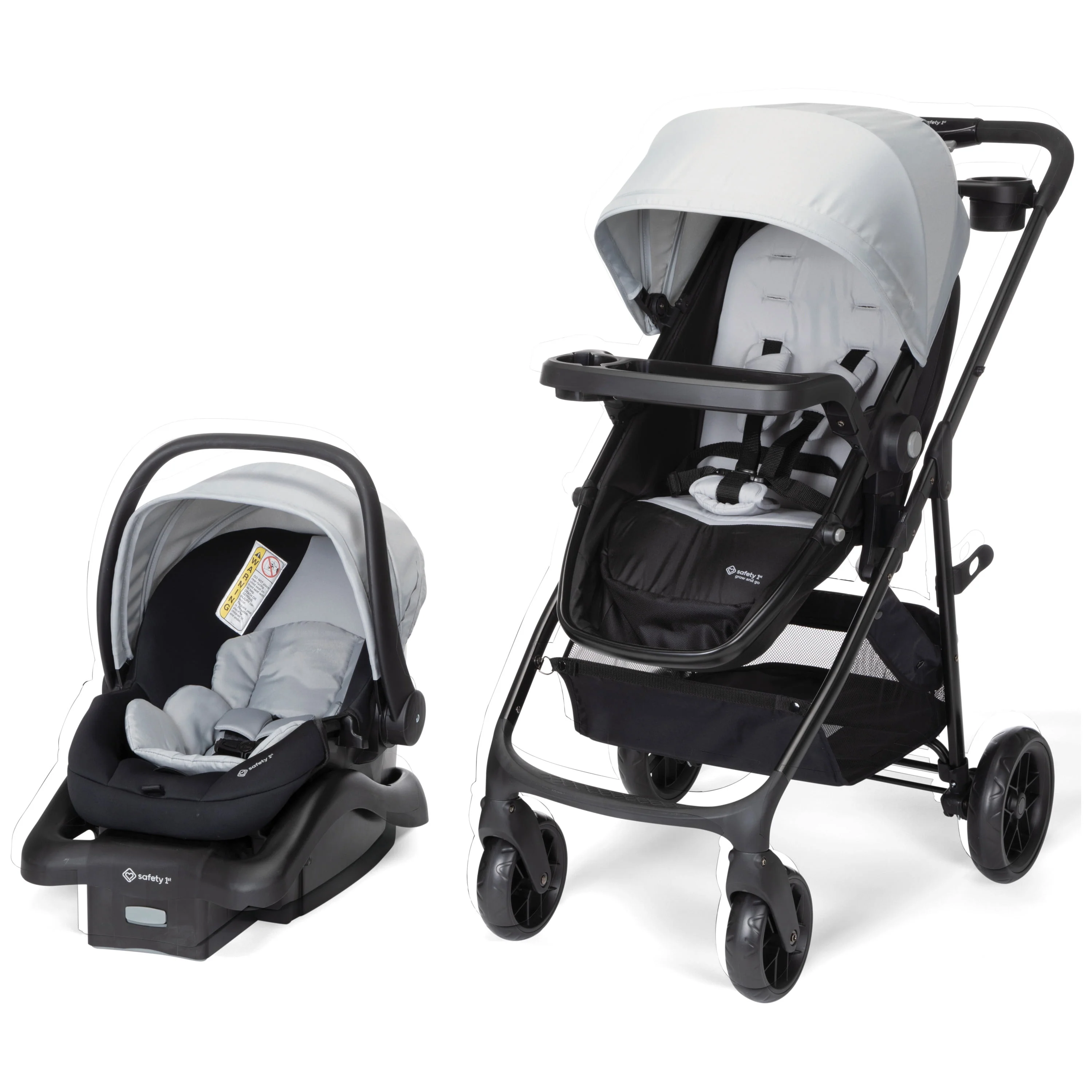 Safety 1st Grow and Go Sprint Modular Travel System Stroller with Rear-Facing Infant Car Seat, Whisper Grey