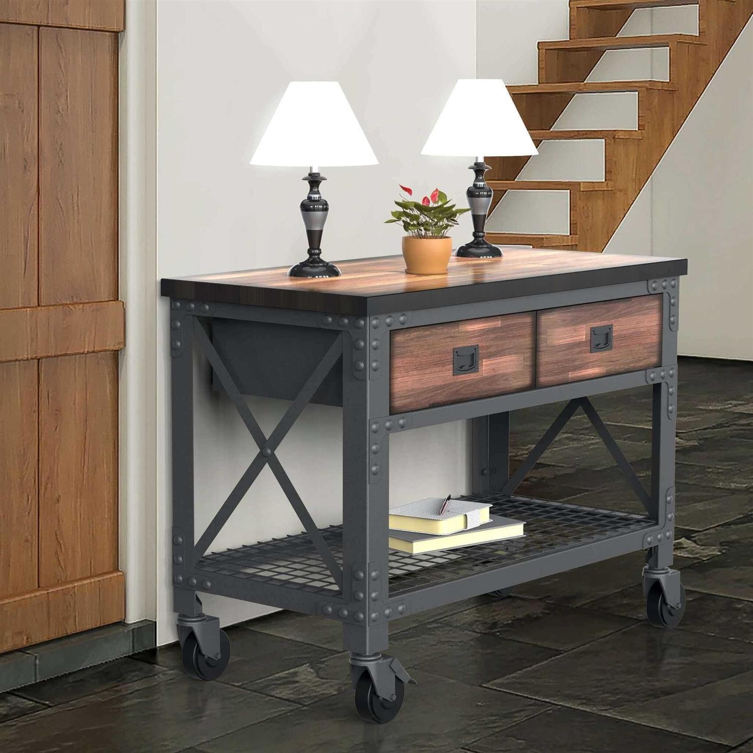 Duramax 48 In x 24 In 2-Drawer Rolling Industrial Workbench with Wood Top - Shop Hardware Tools Online Store