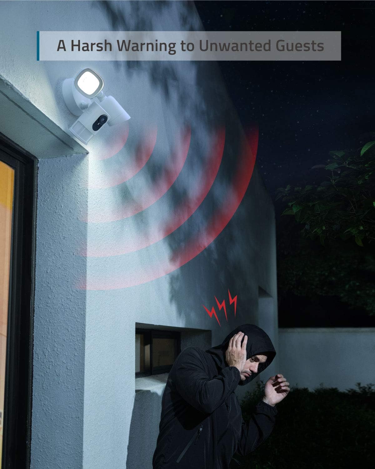 eufy Security Floodlight Camera, 1080p, No Monthly Fees, 2500 Lumens, Weatherproof, Built-in AI, 2021