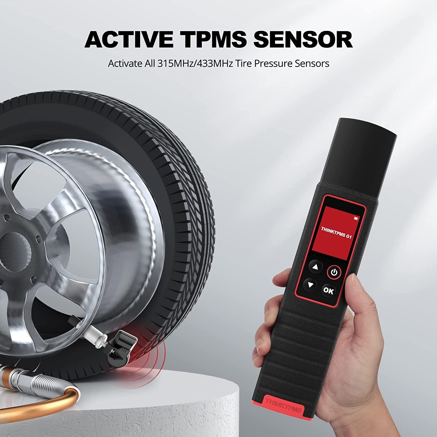 THINKCAR TPMS Relearn Tool THINKTPMS G1 Activate 315/433MHz Universal Sensors, Unlimited Programming Tool, Activate 98% OEM Tire Sensors