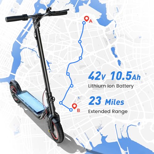 Electric Scooter, 500W/350W Powerful Motor, 22/18 MPH Top Speed, 23/21 Miles Long Range, 10"/8.5" Pneumatic Tires, Smart App