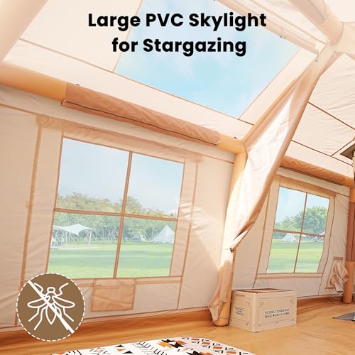 Inflatable Tents for Camping, Blow Up Tent with Hand Pump, Easy Setup Inflatable Hot Tent with Stove Jack