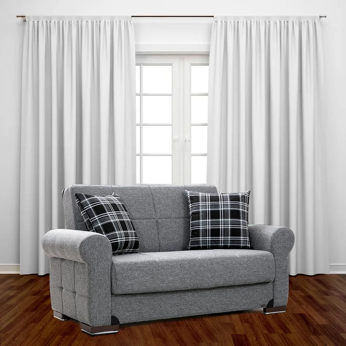 Silva Gray Fabric Loveseat