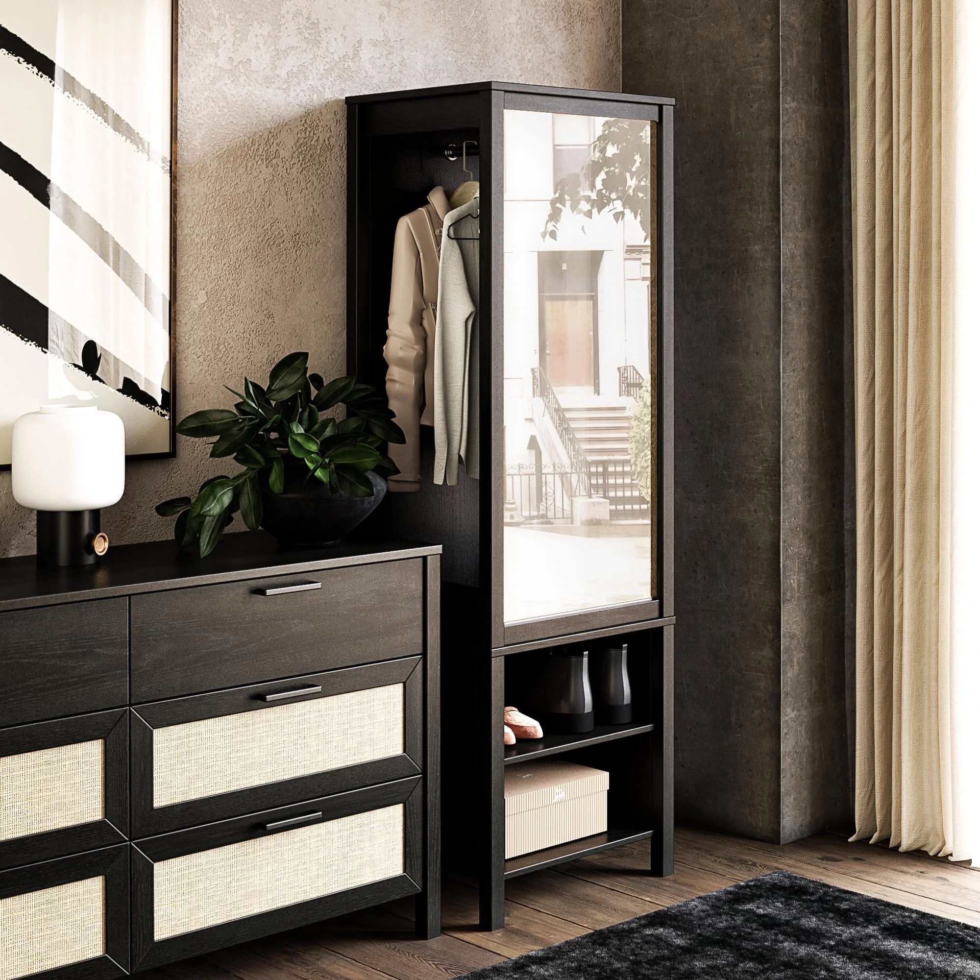 Queer Eye Wimberly Wardrobe, Black Oak