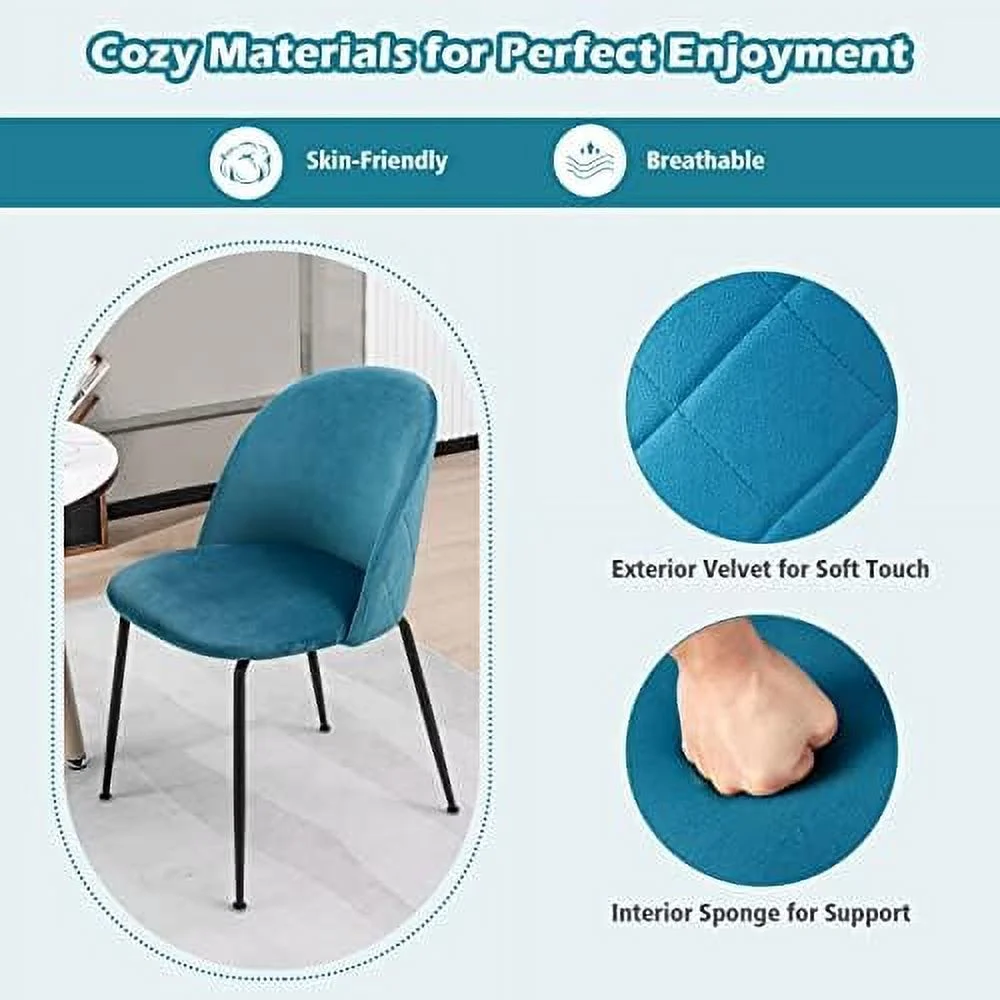 xrboomlife Modern Velvet Dining Chairs Set of 4