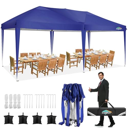 COBIZI 10x10 Pop up Canopy Tent Protable Canopy Tent with 4 Sidewalls Waterproof Commercial Instant Shelter for Parties, Wedding