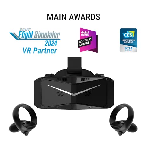 Pimax Crystal Light Prime PCVR Headset - 8K Resolution,QLED Display, Light & Comfortable,High Clarity VR for flight simulator, Compatible with MSFS