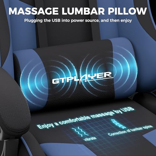GTPLAYER Gaming Chair, Computer Chair with Footrest and Lumbar Support