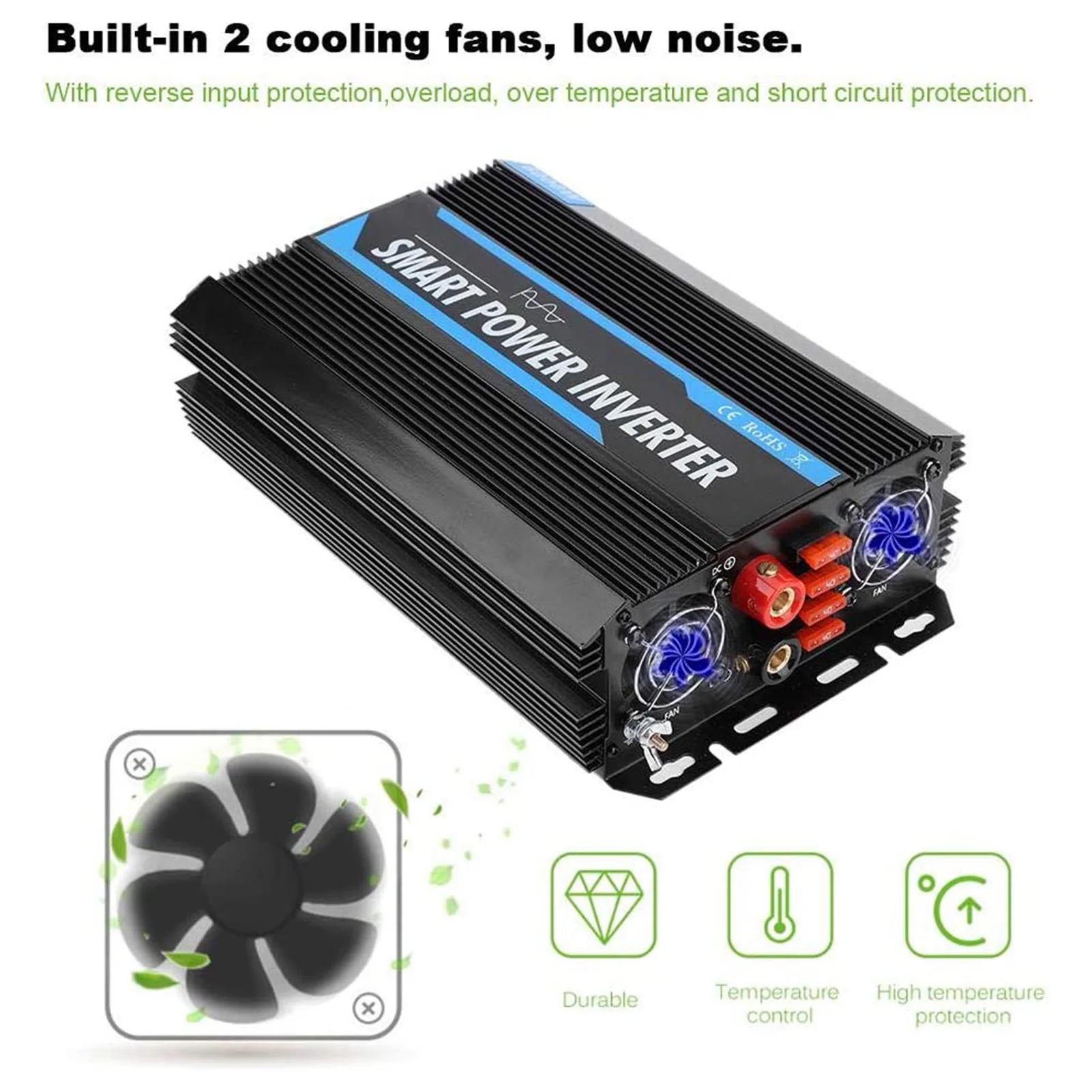 6000W Inverter Pure Sine Power Inverter DC AC Peak Power 12000W Charger for RV Car