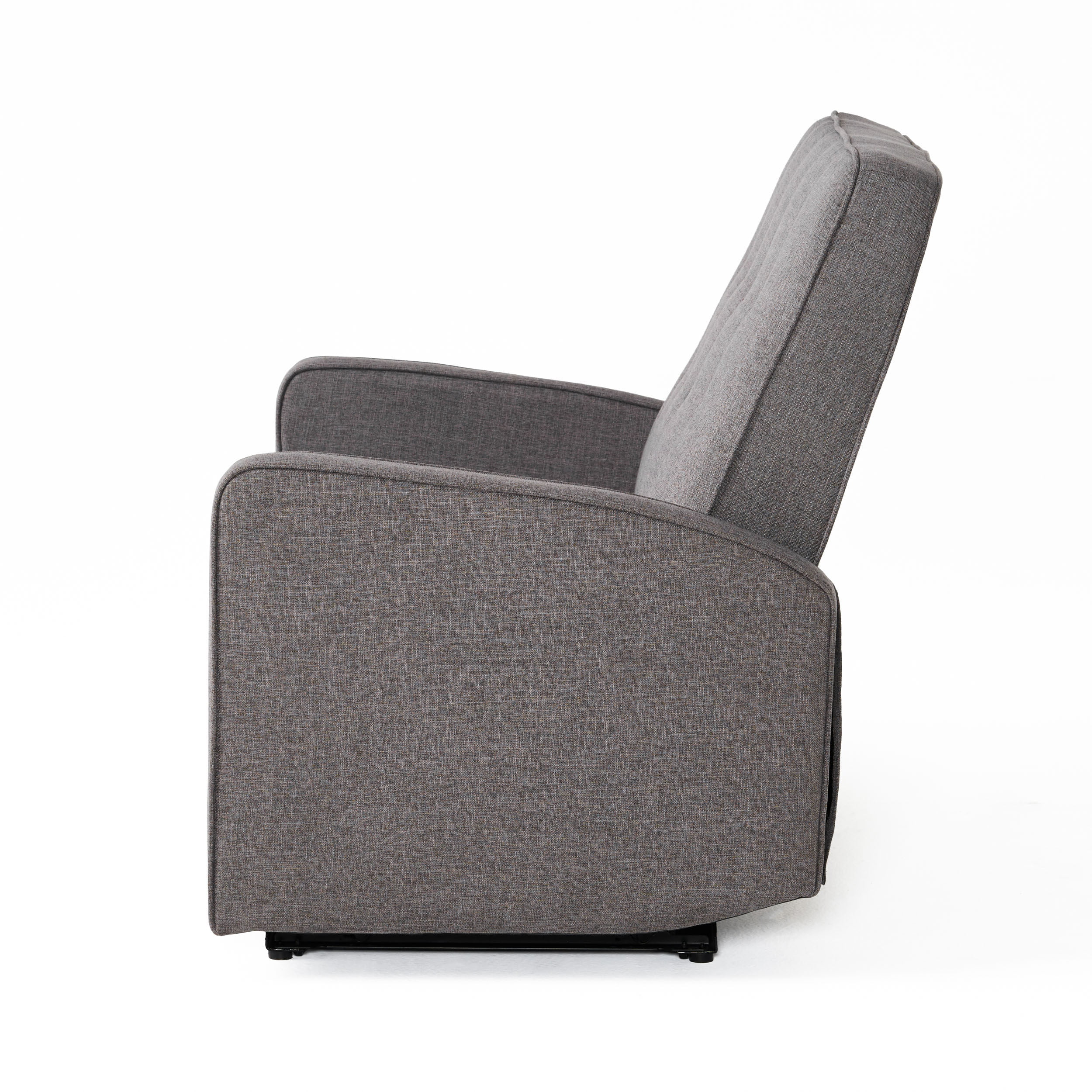 GDF Studio Callade Buttoned Fabric Reclining Loveseat, Gray