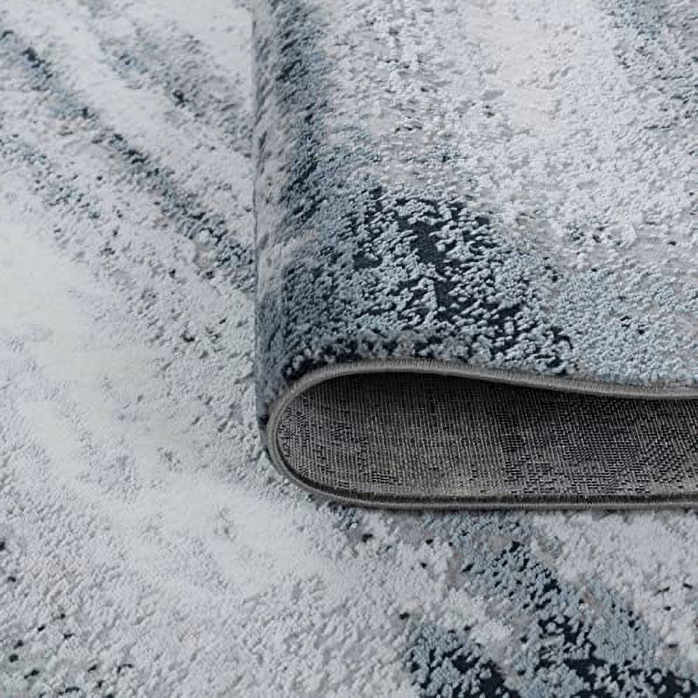 Glory Rugs Modern Abstract Area Rug Faded Soft for Living Room Bedroom Home and Office (8x10, Grey Navy)