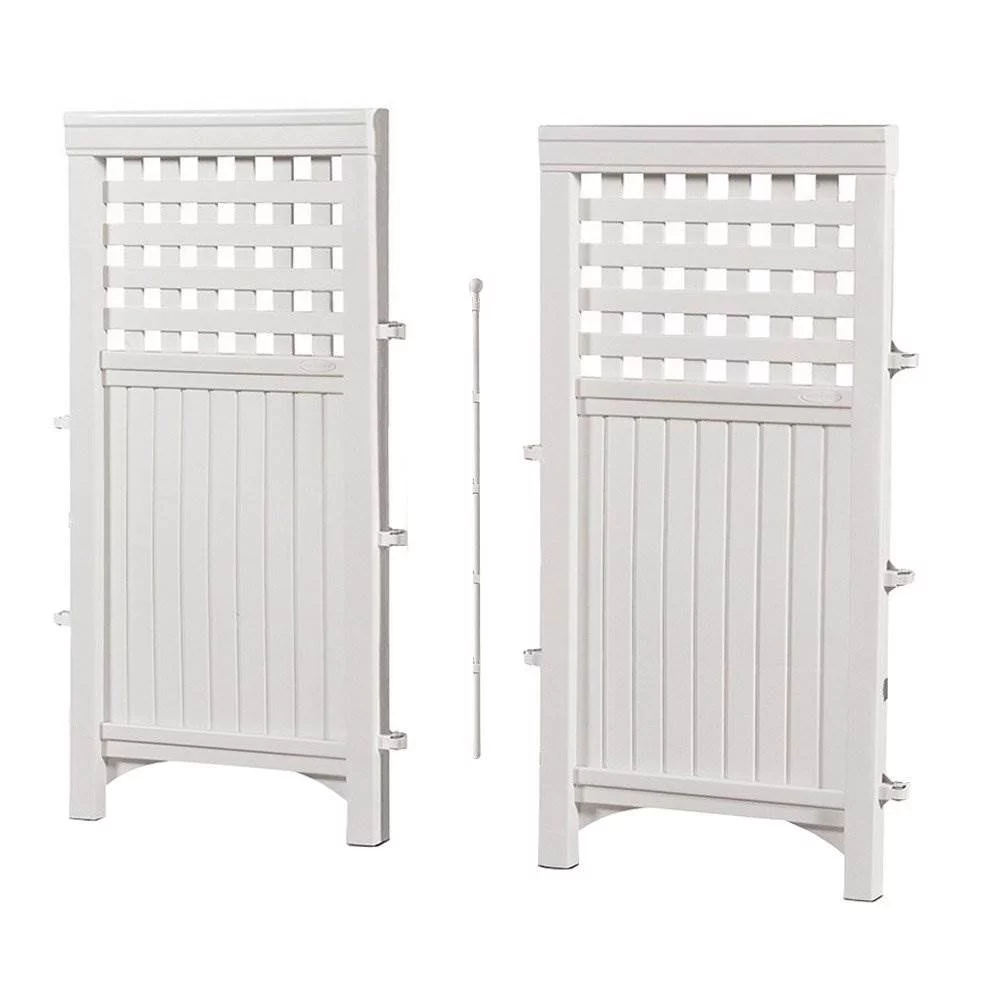 Suncast Outdoor Garden Yard 4 Panel Screen Enclosure Gated Fence, White (3 Pack) - Radiant Selections