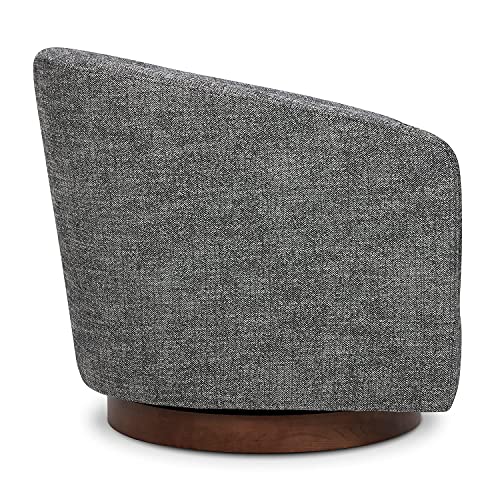 CHITA Swivel Accent Chair, FSC Certified Upholstered Fabric Barrel Chair for Living Room, Fully Assembled, Flax Beige
