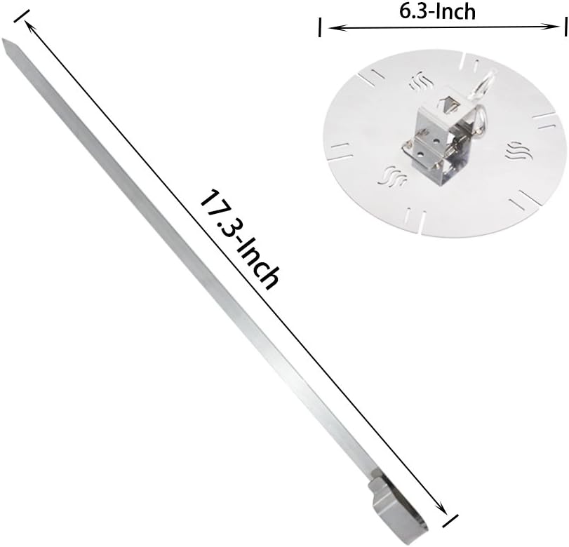 onlyfire Stainless Steel Rotating Skewer System Fits for Most Rotisserie Grill Pack of 2