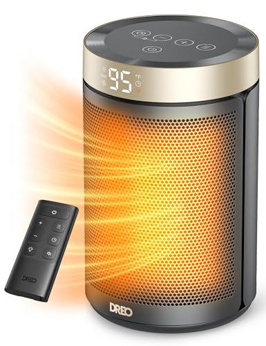 Dreo Space Heater, Portable Electric Heaters for Indoor Use with Thermostat and Remote, 2024 Upgraded, Digital Display, 12H Timer, 5 Mode