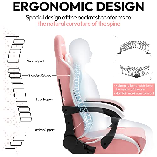 Dowinx Gaming Chair Ergonomic Racing Style Recliner with Massage Lumbar Support
