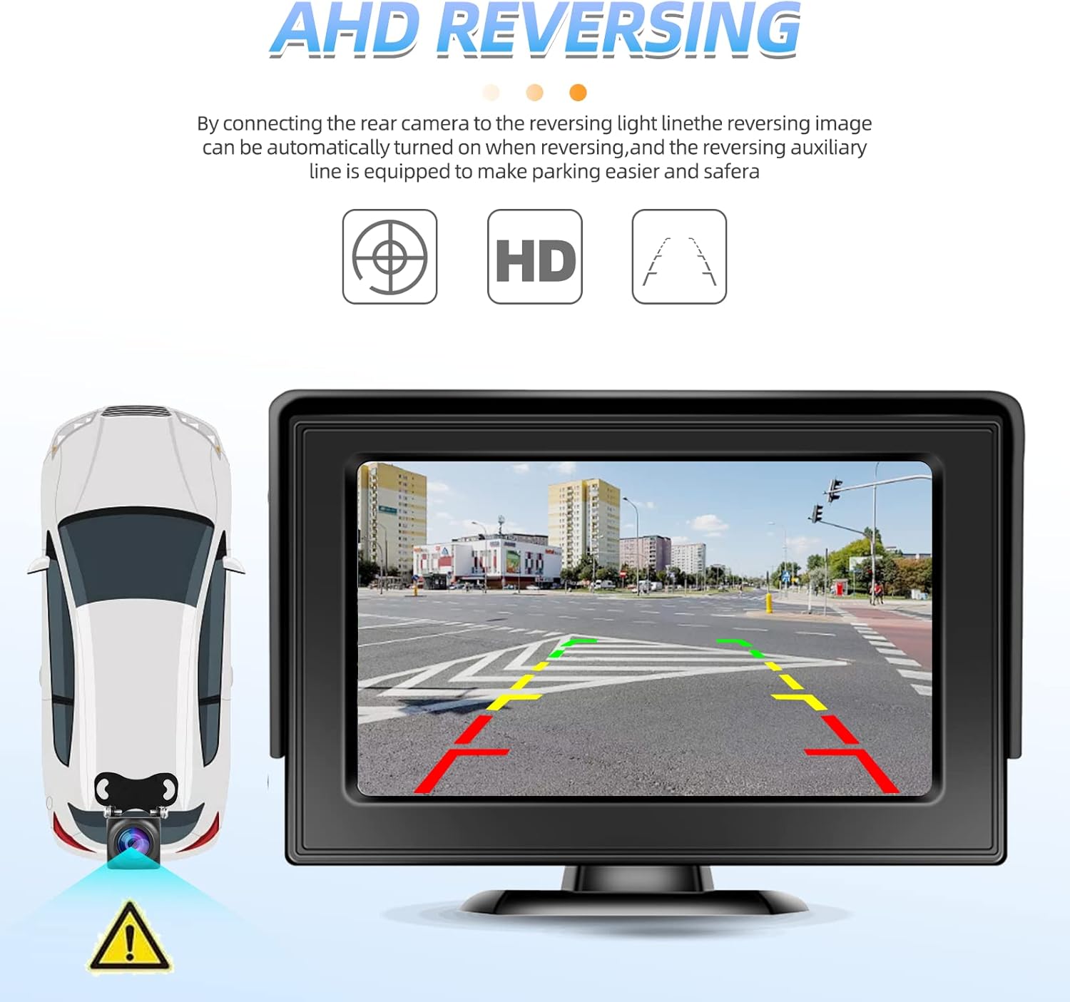 Wireless Backup Camera with Monitor Kit 4.3“ Reverse System HD 1080P Rear View Camera for Trucks, Van, Camping Car, SUV, Pickup