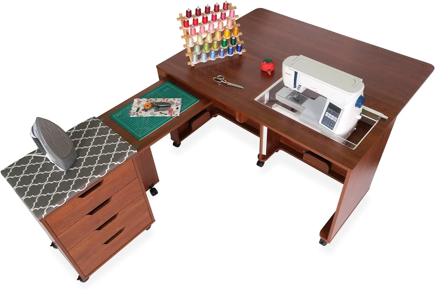 Arrow Laverne & Shirley Sewing Cabinet - Teak - Curated Treasures Market