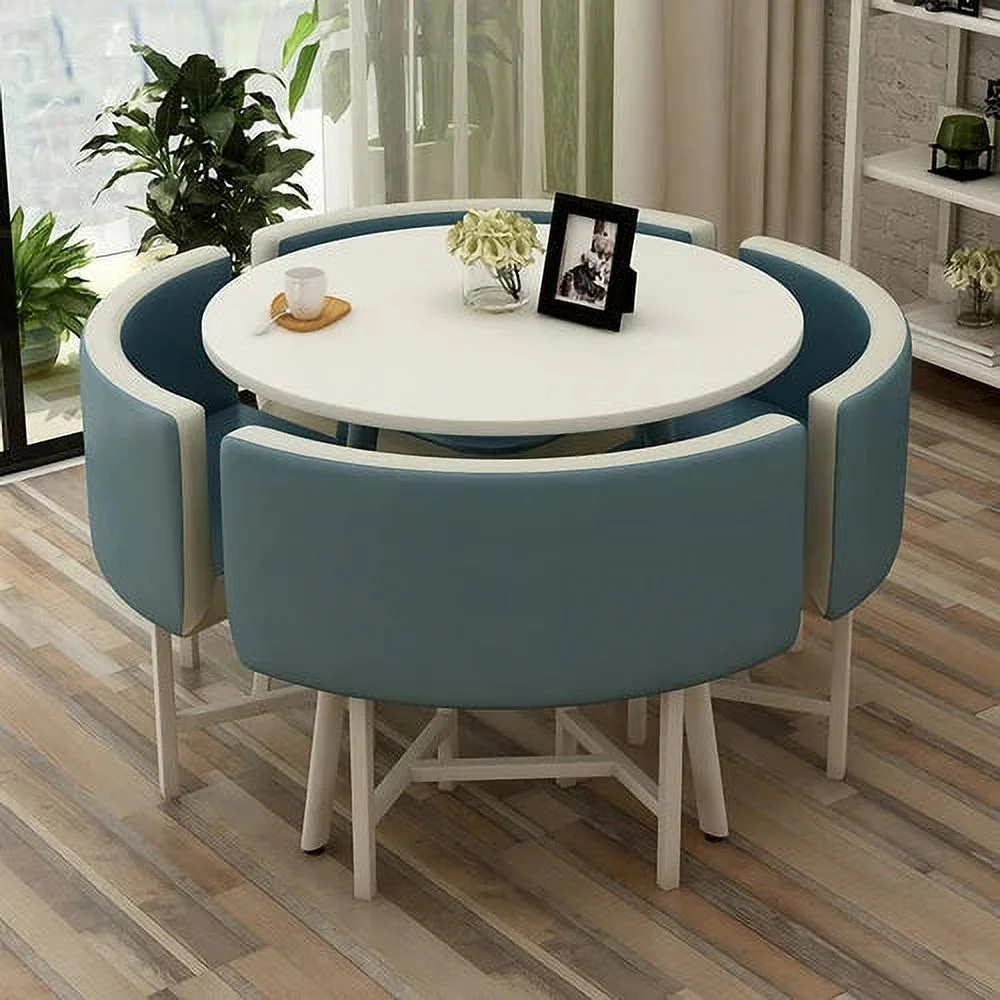 Dining Table Set 4 Chairs Office Reception Seat Suits Negotiation Table Casual Visitor Round Table Visitor Office Desk Chair Set