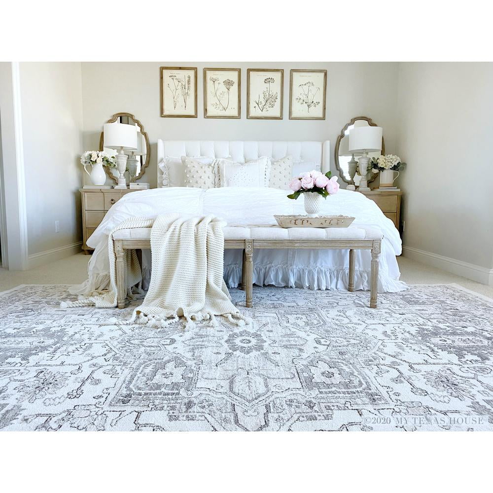My Texas House Lone Star Belle 5'3" X 7'6" Natural Floral Area Rug