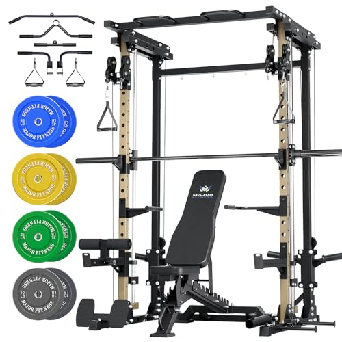 Major Fitness Drone3 Smith△ Machine – All-in-One Home Gym Squat Rack with Weight Bar
