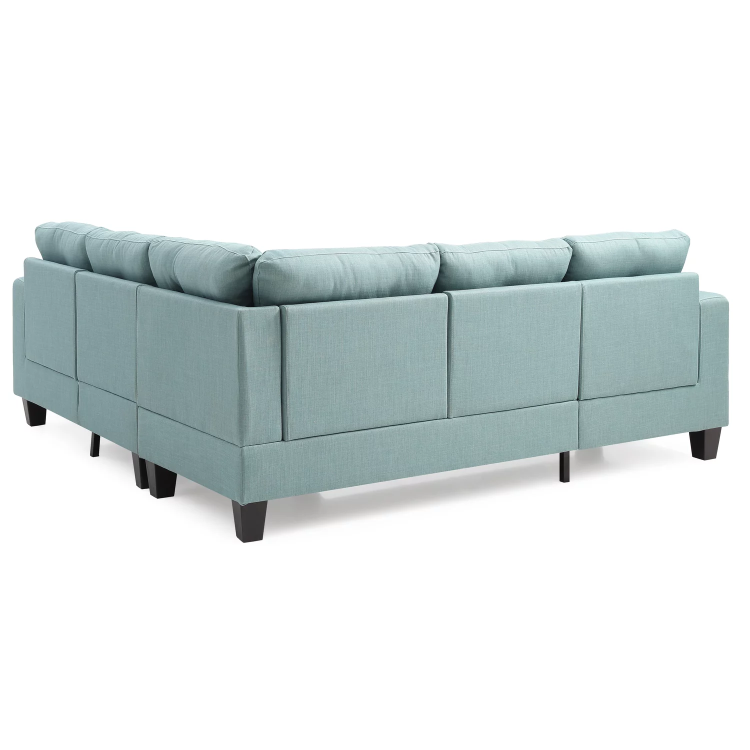 Glory Furniture Newbury Twill Fabric Sectional in Teal